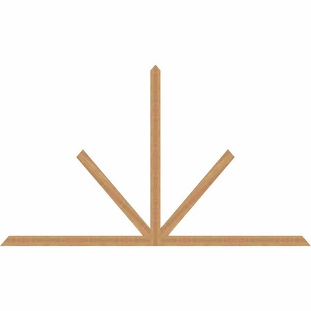Ekena Millwork Saratoga Timber Gable Bracket, Western Red Cedar, 108"W x 63"H x 1 1/2"D x 3 1/2"F, 14/12 Pitch GBW108X63X0204SAR00SWR